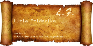 Luria Friderika névjegykártya